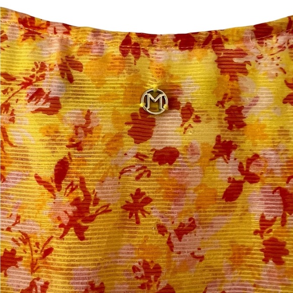 Marie Oliver Sailor Dress, Yellow Floral. Looks NEW! Ruffle  cap sleeves. - Picture 10 of 13